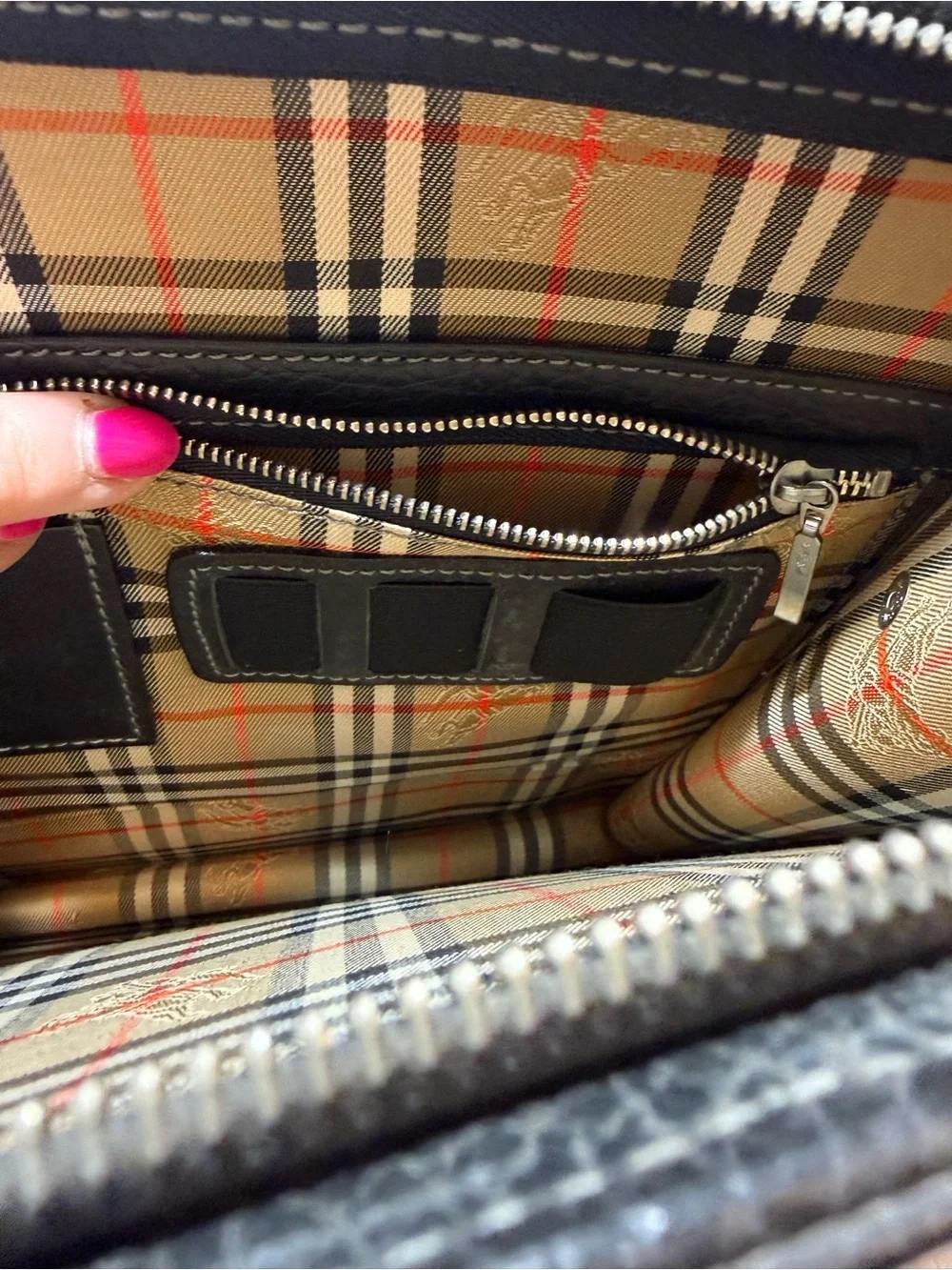 Burberry Vintage Black Leather Briefcase Bag